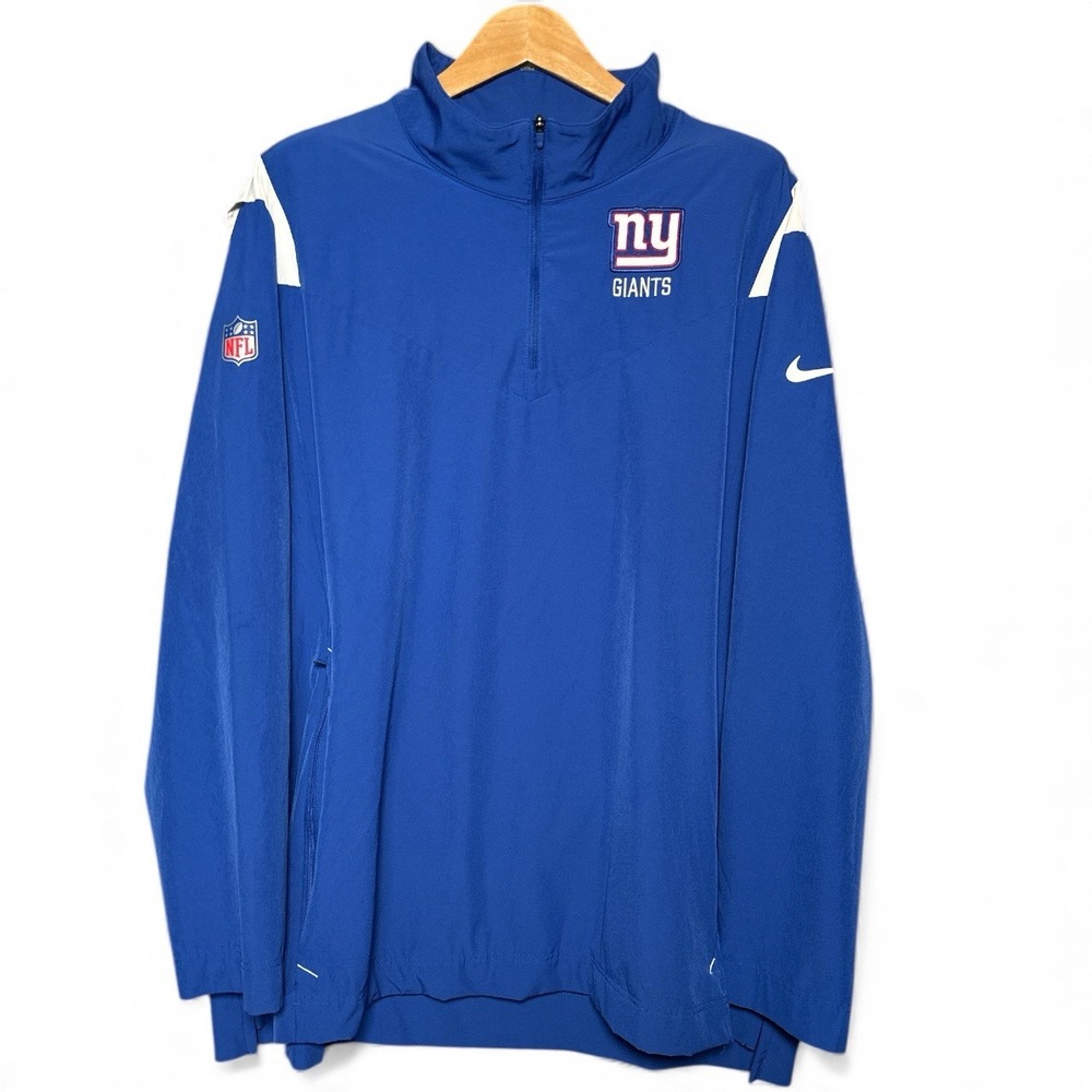 Nike Royal Blue New York Giants Half-Zip Pullover